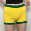 Camisola Amarilla Y2K Transfronteriza Ajustada y Corta con Estampado de Letras para Mujer, Top Corto Estilo Verano, Pantalones Cortos Sexy Cropped