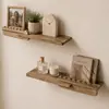 Estantería de Madera Estilo Ola Transfronteriza Estante Decorativo de Pared Estante de Almacenamiento en Pared Multifuncional de Madera Maciza Estante de Exhibición de Figuras