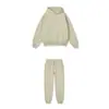 Traje de Pantalón Wei Yi con Forro de Lana de 350G Otoño/Invierno Marca de Moda Americana Con Capucha para Hombre Color Sólido Engrosado Estilo Joven para Hombre