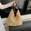 Nuevo Bolso de Hombro de Paja para Mujer 2026 para Vacaciones de Verano en la Playa, Bolso Tote Tejido Hueco de Gran Capacidad, Moderno para el Trayecto Diario