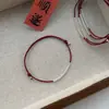 Pulseira Pequena de Círculo em Prata Esterlina S925 para Mulheres, Design Simples de Nicho, Pulseira Trançada Elegante Feita à Mão, Joia Elegante para Empilhar