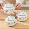 Olla de Cerámica Estilo Japonés Pintada a Mano Sellada al Agua con Color Bajo Esmalte, Adecuada para Uso Doméstico, Se Puede Usar para Cocinar al Vapor, Sopa Estofada, Cocer Huevos al Vapor, Nido de Pájaro, y Puede Soportar Altas Temperaturas, También Adecuada para Almacenar Manteca de Cerdo