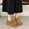 Zapatos Birkenstock de suela gruesa para mujer, colección otoño 2026, zapatos de plataforma de moda casual para punta ancha, versátiles, cómodos, mocasines retro