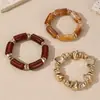BZ2350 Pulsera Exagerada Estilo Europeo y Americano con Pulsera Irregular CCB Dorada Juego de Joyería Apilable