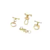 Broche Ruyi Ot Chapado en Oro de 14 Quilates Estilo Chino Gancho Pequeño de Nariz de Elefante Accesorios Conectores para Pulseras de Joyería Hecha a Mano DIY