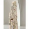 Vestido Estampado con Mangas Abullonadas para Mujer, Nuevo Estilo Otoño 2026, Fresco y Natural, de Longitud Media, Cuello Redondo, Elegante Vestido para Fiesta de Té
