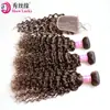Peruca Xuchang Marrom 2# Cabelo Humano Onda de Água Brasileira e Frontal