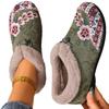 Sapatos Planos Bordados de Novo Estilo para Mulheres de Meia-Idade e Idosas, Estilo Étnico Chinês, Sapatos Hanfu para Mãe, Sapatos de Algodão com Forro de Pelúcia e Design Slip-On Espessado