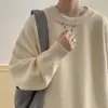 Outono Inverno 2026 Masculino Solto Estilo Preguiçoso Retrô Japonês Tricô Outerwear Simples Camada Interna Camada Base Tricô