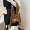 Bolsa de Rede com Franjas Tecida à Mão Estilo Boêmio para Mulheres, Bolsa de Ombro Transversal Fashion, Bolsa de Praia Estilo Resort à Beira-Mar