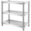 Estantería de Cocina de 3 Niveles, Estante de Acero Inoxidable para Restaurantes, Estante de Almacenamiento para Microondas Doméstico, de Pie, No Requiere Taladrar