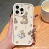 Urso Ragdoll e Flores Adequado para Capa Protetora de iPhone 11/12/13/14/15/16Pro Capa de Celular Apple