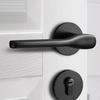 Fechadura de porta dividida interna porta do quarto fechadura de porta de madeira silenciosa atacado doméstico simples alumina fechadura dividida preta