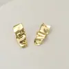 Pin de orelha trapezoidal de folha de flandres plissada vintage preservador de cor banhado a ouro 14K agulha de prata brincos DIY acessórios de joia para orelha material