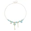 Colar de corrente para clavícula com pingente de estrela e lua com franjas, estilo Ins, fresco e moderno, versátil para o dia a dia, para mulheres.