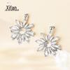 Brincos de flor de gelo em prata de lei s925 para mulheres, super brilhantes, com temperamento fashion, emagrecedores, brincos de floco de neve com incrustação de diamante, outono e inverno, celebridade da internet, combinam com tudo