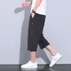Pantalones Cortos de Seda Hielo Finos de Verano para Hombre Rectos Sueltos Casuales Cortos Marca de Moda Deportivos para Correr de Secado Rápido de Longitud Media