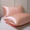 Envío directo transfronterizo Temu Etiquetado al por mayor en stock Satén de seda simulada Funda de almohada Núcleo de almohada sedoso refrescante Funda de almohada Ropa de cama