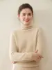 Suéter Simples Outono e Inverno Suéter Tricô com Gola Alta Versátil de Pelo Tricô Solto Tricô de Caxemira para Mulheres