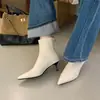 Botines Elegantes y Sexys de Estilo Retro para Mujer, con Punta Fina, Cierre Trasero, Forro de Felpa, Diseño Delgado, Tacón Fino, Versátiles para el Trabajo