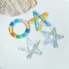 Pendientes de estrella de cinco puntas huecos coloridos transparentes de Yang Xiaolin, accesorios de bricolaje hechos a mano, joyería al por mayor