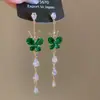 Brincos de Prata com Zircônia Borboleta Pingente Gota Luz Luxo High-End Moda Pino Design Versátil Brincos de Nicho