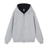 Sudadera cárdigan de peso pesado con doble cremallera de 420 g para parejas, corte holgado, hombros caídos, oversize, chaqueta con capucha de marca moderna estilo americano
