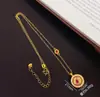 Colar de Cobre Banhado a Ouro Estilo Novo com Bússola Borboleta Rotativa de Rubi, Colar com Pingente Redondo de Design de Luxo Leve