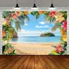 Decoración de Fondo de Banner Nuevo de Verano Transfronterizo con Vibras Tropicales de Verano para Actividades al Aire Libre Fondo de Banner Hawaiano