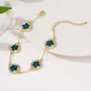 Pulseira de flor de cinco pétalas cravejada de diamantes da Amazon de origem transfronteiriça feminina europeia e americana grega pulseira de trevo de cinco folhas da sorte mais vendida
