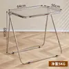 Mesa dobrável transparente acrílica vintage, estilo moderno e na moda, conjunto de mesa e cadeira portátil para varanda de casa, mesa de centro nórdica