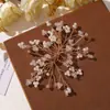 Moda Retro Flor de Flores de Cristal con Alambre de Cobre Hecha a Mano Flor para Cabeza de Novia Decoración de Ramillete para Vestido de Boda Accesorios de Ropa