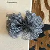 Elegante Pinza para el Cabello con Lazo de Gasa para Mujer, Pinza Vertical Suave y Elegante para la Parte Posterior de la Cabeza, Pinza Versátil para Cola de Caballo, Herramienta de Peinado