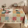 Mantel estilo vintage francés 2026 modelo nuevo, impermeable y a prueba de aceite, fácil de limpiar, lujo ligero con un toque de alta gama, mantel individual de algodón y lino