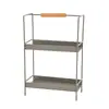 Estante para especias estante de almacenamiento de cocina para uso doméstico, organizador de encimera de varias capas para aceite, sal, salsa y vinagre, estante de almacenamiento multifuncional con mango de madera