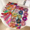 Miaode 2026 Nuevo Pañuelo Triángulo Gradiente Láser Accesorio Elástico para el Cabello Scrunchie Plisado Iridiscente Goma para Cola de Caballo Baja
