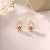 Brincos de novo estilo chinês de luxo leve, banhados a ouro 18K, com design único, modernos e sofisticados, em formato de cabaça, para mulheres, brincos de fortuna e prosperidade