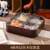 Caixa de Frutas Veado Dourado Novo Estilo Chinês Prato de Frutas Caixa de Doces Sala de Estar Casa Compartimentado Prato de Nozes Caixa de Armazenamento de Lanches de Frutas Secas com Tampa