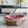 Cesta de Armazenamento de Vime Caixa de Armazenamento Cesta de Lanches de Vime Cesta de Lanches com Tampa Controle Remoto Estilo Retrô Grande Capacidade