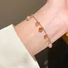 Metal Banhado a Ouro Real 14K Zircônia Estrela de Camada Dupla Exquisite Pulseira Leve Luxo High-End Pulseira com Senso de Design Joia para Mãos