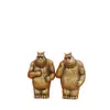 Latão Maciço Cobre Puro Pequenos Enfeites Peças de Mão para Mesa Urso Grande e Urso Pequeno Decoração Artesanato Enfeites