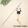 Palo Juguete para Gatos de Madera Natural con Diseño de Juguete de Tela de Dibujos Animados, Elástico y Resistente a Mordidas, Juguete Interactivo para Gatos para Aliviar el Aburrimiento, Suministros para Mascotas