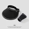 Chapéu de Sol Ins de Borracha Preto Estilo Coreano Chapéu de Sol com Top Aberto Chapéu de Palha Largo da Moda Headband Chapéu de Sol Feminino