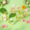 Anillo Europeo y Americano Transfronterizo de Acero Inoxidable y Oro de 18K Flor de Cuatro Hojas Flor Eterna Anillo de Acero de Titanio Anillo de Flor de Margarita Pequeña para Mujeres