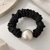 Elástico de Cabelo com Pérolas 2026 Nova Faixa de Cabelo de Alta Qualidade para Mulheres, Alta Elasticidade, Anel de Cabelo Preto Durável Acessório de Cabelo