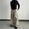 Pantalones de Traje Anchos con Pliegues Tridimensionales Estilo Old Money para Hombre, Corte Holgado, Anti-Arrugas, Pantalones Largos Casuales, Pantalones Rectos Relajados con Caída