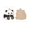 Liga de Óleo Gotejante Família Panda Folha de Bambu Broto de Bambu Acessórios de Joias Pingente de Liga DIY Corrente de Celular Chaveiro Charme