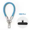 Cordón para teléfono móvil, cuerda corta de nailon tejida con clip, anti-pérdida, anti-robo, fácil de llevar, de color liso, versátil, para muñeca
