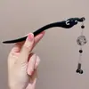 Pasador de Gama Alta con un Toque Femenino, Borlas y Flores de Estilo Antiguo, Pasador Versátil para Hanfu, Pasador para Recogido en la Parte Trasera de la Cabeza