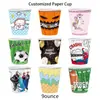 Vasos de Papel de 9 Onzas Hechos a Medida con Logo Impreso de Fábrica para Fiestas Temáticas, Reuniones de Cumpleaños, Banquetes de Boda y Vasos de Papel Desechables